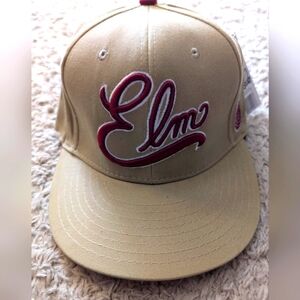 Nwt elm company y2k skateboarding hat osfm tan/red